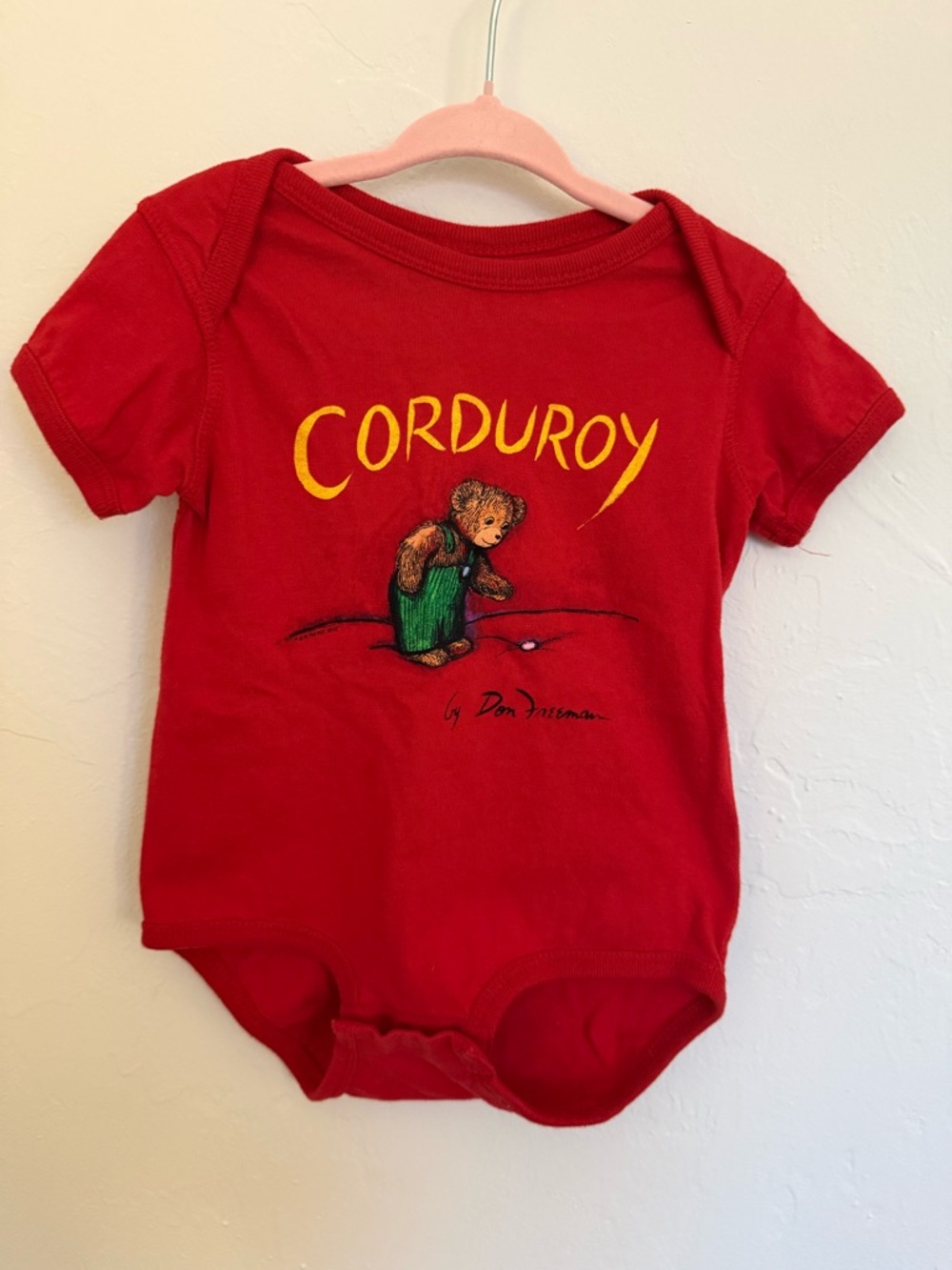 Out of Print Corduroy Book Baby Onesie 18m